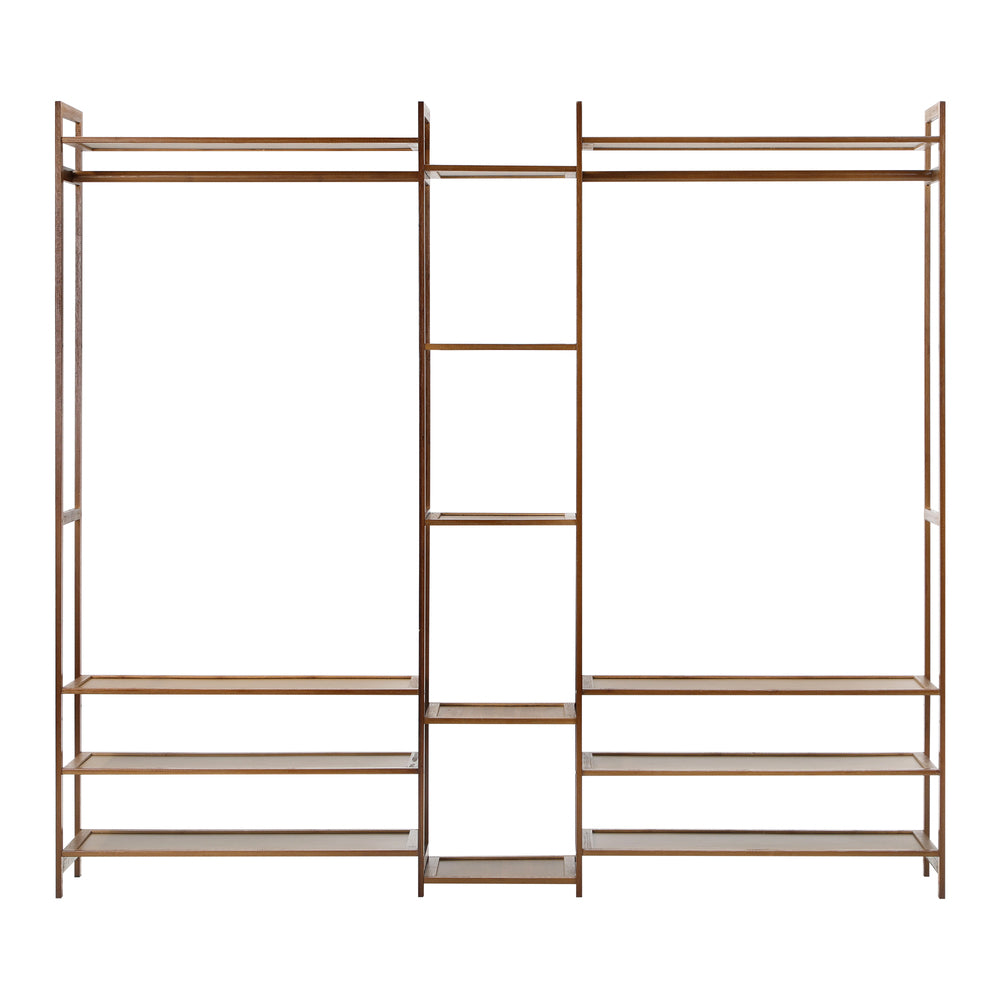 Open Wardrobe Organizer with 13 Display Shelves