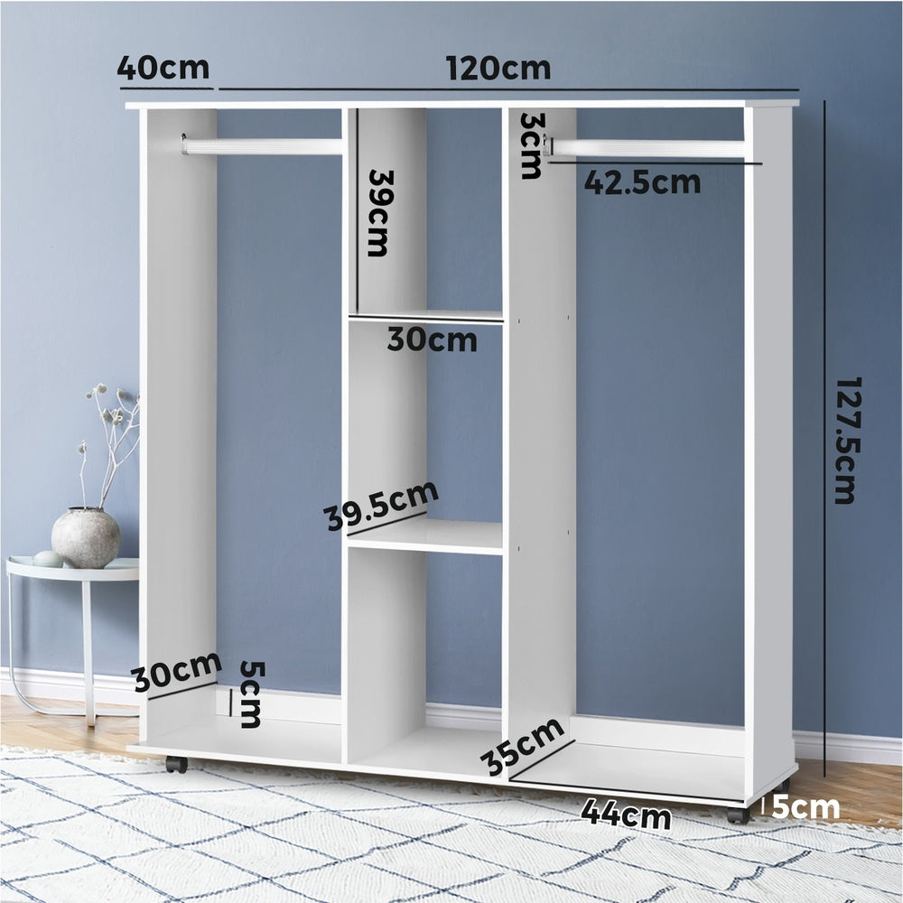 Portable Open Double Wardrobe Clothes Rack