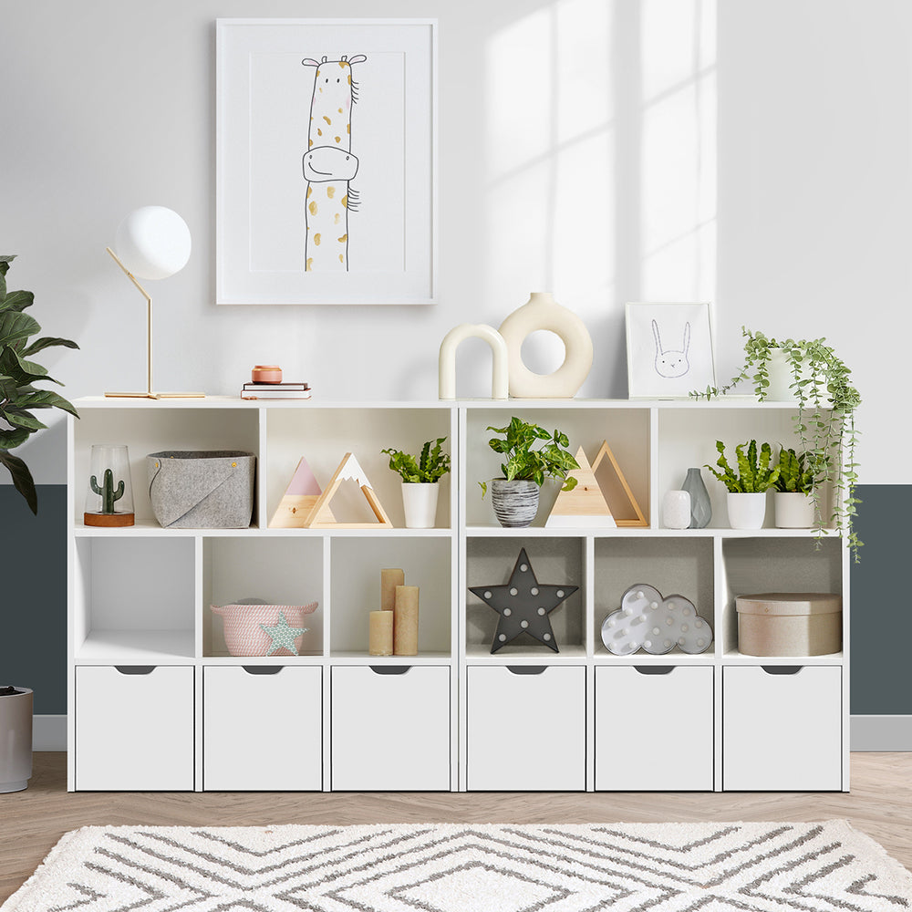 White Kids Storage Organizer Cabinet with Removable Boxes