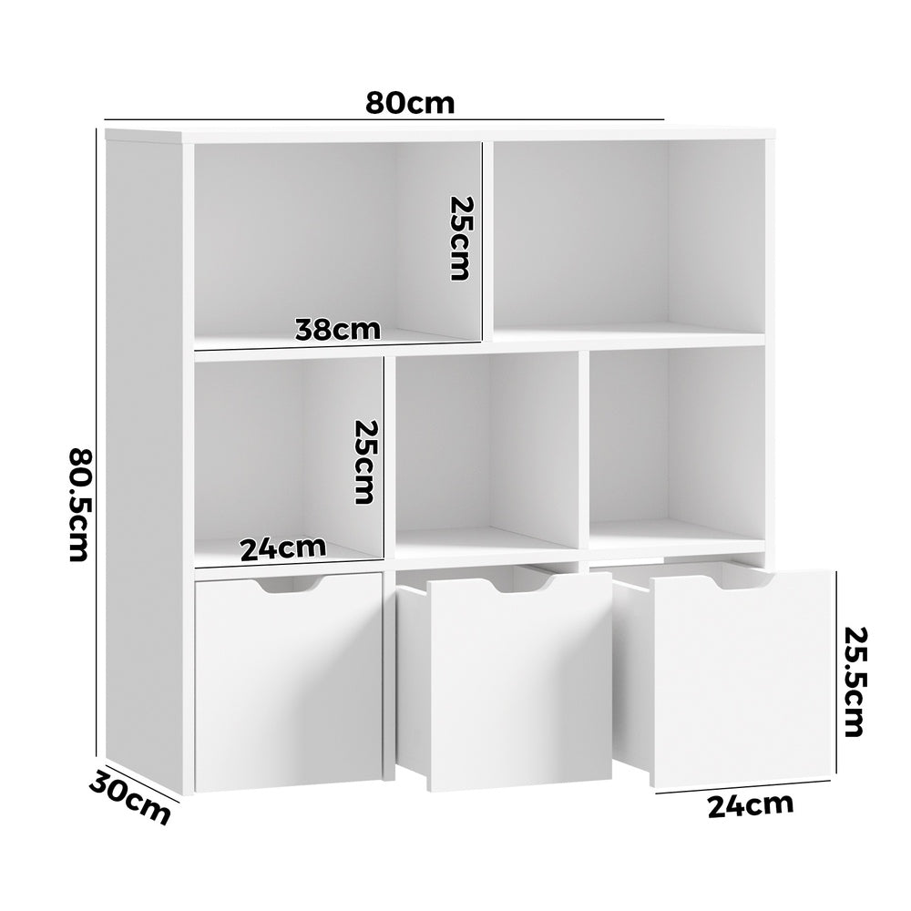 White Kids Storage Organizer Cabinet with Removable Boxes