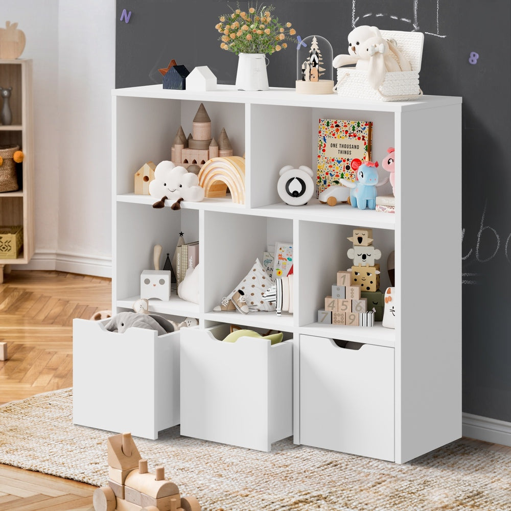 White Kids Storage Organizer Cabinet with Removable Boxes